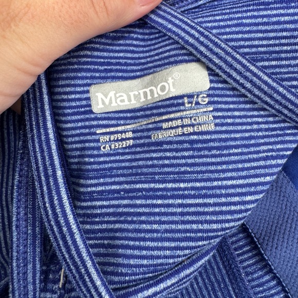 Marmot Womens Large Blue Space Dye Strappy Back Athletic Dress with Shelf Bra - Picture 4 of 8